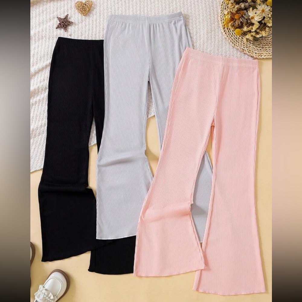 Girls Solid Flare Pants 3pk